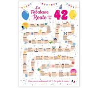 FestySpark Grande Carte Anniversaire 42 Ans Femme et Homme - Idée Cadeau 42 ans Homme et Femme - Decoration Anniversaire 42 ans - Birthday Card 1983 - Carte Original La Fabuleuse Route vers les 42