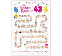 FestySpark Grande Carte Anniversaire 43 Ans Femme et Homme - Idée Cadeau 43 ans Homme et Femme - Decoration Anniversaire 43 ans - Birthday Card 1982 - Carte Original La Fabuleuse Route vers les 43