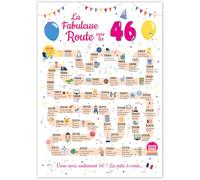 FestySpark Grande Carte Anniversaire 46 Ans Femme et Homme - Idée Cadeau 46 ans Homme et Femme - Decoration Anniversaire 46 ans - Birthday Card 1979 - Carte Original La Fabuleuse Route vers les 46