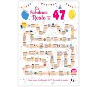 FestySpark Grande Carte Anniversaire 47 Ans Femme et Homme - Idée Cadeau 47 ans Homme et Femme - Decoration Anniversaire 47 ans - Birthday Card 1978 - Carte Original La Fabuleuse Route vers les 47