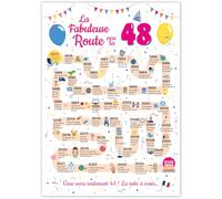 FestySpark Grande Carte Anniversaire 48 Ans Femme et Homme - Idée Cadeau 48 ans Homme et Femme - Decoration Anniversaire 48 ans - Birthday Card 1977 - Carte Original La Fabuleuse Route vers les 48