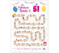 FestySpark Grande Carte Anniversaire 51 Ans Femme et Homme - Idée Cadeau 51 ans Homme et Femme - Decoration Anniversaire 51 ans - Birthday Card 1974 - Carte Original La Fabuleuse Route vers les 51