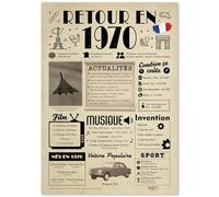FestySpark Grande Carte Anniversaire 56 ans femme et homme - Idée Cadeau 56 ans femme et homme - Decoration Anniversaire - Félicitations Happy Birthday Card - Cadeau Original Retour en 1970