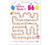 FestySpark Grande Carte Anniversaire 56 Ans Femme et Homme - Idée Cadeau 56 ans Homme et Femme - Decoration Anniversaire 56 ans - Birthday Card 1969 - Carte Original La Fabuleuse Route vers les 56