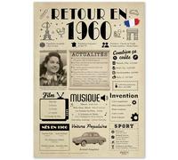 FestySpark Grande Carte Anniversaire 66 ans femme et homme - Idée Cadeau 66 ans femme et homme - Decoration Anniversaire - Félicitations Happy Birthday Card - Cadeau Original Retour en 1960