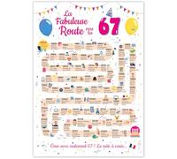 FestySpark Grande Carte Anniversaire 67 Ans Femme et Homme - Idée Cadeau 67 ans Homme et Femme - Decoration Anniversaire 67 ans - Birthday Card 1958 - Carte Original La Fabuleuse Route vers les 67