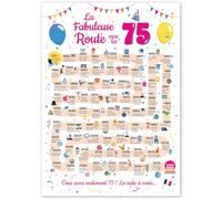 FestySpark Grande Carte Anniversaire 75 Ans Femme et Homme - Idée Cadeau 75 ans Homme et Femme - Decoration Anniversaire 75 ans - Birthday Card 1951 - Carte Original La Fabuleuse Route vers les 75