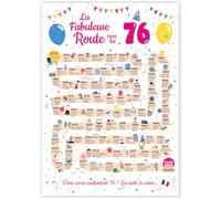 FestySpark Grande Carte Anniversaire 76 Ans Femme et Homme - Idée Cadeau 76 ans Homme et Femme - Decoration Anniversaire 76 ans - Birthday Card 1949 - Carte Original La Fabuleuse Route vers les 76