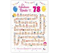 FestySpark Grande Carte Anniversaire 78 Ans Femme et Homme - Idée Cadeau 78 ans Homme et Femme - Decoration Anniversaire 78 ans - Birthday Card 1947 - Carte Original La Fabuleuse Route vers les 78