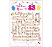 FestySpark Grande Carte Anniversaire 88 Ans Femme et Homme - Idée Cadeau 88 ans Homme et Femme - Decoration Anniversaire 88 ans - Birthday Card 1937 - Carte Original La Fabuleuse Route vers les 88