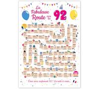 FestySpark Grande Carte Anniversaire 92 Ans Femme et Homme - Idée Cadeau 92 ans Homme et Femme - Decoration Anniversaire 92 ans - Birthday Card 1933 - Carte Original La Fabuleuse Route vers les 92