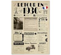 FestySpark Grande Carte Anniversaire 95 Ans Femme et Homme - Idée Cadeau 95 ans Femme et Homme - Decoration Anniversaire 95 ans - Félicitations Happy Birthday Card - Cadeau Original Retour en 1930