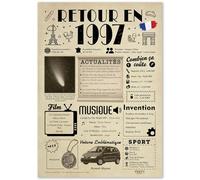 FestySpark Idée Cadeau 29 Ans Femme et Homme - Grande Carte Anniversaire 29 ans Femme et Homme - Decoration Anniversaire 29 ans - Félicitations Happy Birthday Card - Cadeau Original Retour en 1997