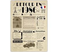 FestySpark Idée Cadeau 39 Ans Femme et Homme - Grande Carte Anniversaire 39 ans Femme et Homme - Decoration Anniversaire 39 ans - Félicitations Happy Birthday Card - Cadeau Original Retour en 1986