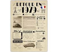 FestySpark Idée Cadeau 46 Ans Femme et Homme - Grande Carte Anniversaire 46 ans Femme et Homme - Decoration Anniversaire 46 ans - Félicitations Happy Birthday Card - Cadeau Original Retour en 1979