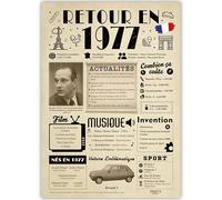 FestySpark Idée Cadeau 49 Ans Femme et Homme - Grande Carte Anniversaire 49 ans Femme et Homme - Decoration Anniversaire 49 ans - Félicitations Happy Birthday Card - Cadeau Original Retour en 1977