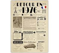 FestySpark Idée Cadeau 49 Ans Femme et Homme - Grande Carte Anniversaire 49 ans Femme et Homme - Decoration Anniversaire 49 ans - Félicitations Happy Birthday Card - Cadeau Original Retour en 1976