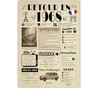 FestySpark Idée Cadeau 57 Ans Femme et Homme - Grande Carte Anniversaire 57 ans Femme et Homme - Decoration Anniversaire 57 ans - Félicitations Happy Birthday Card - Cadeau Original Retour en 1968