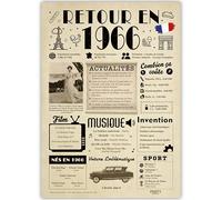 FestySpark Idée Cadeau 59 Ans Femme et Homme - Grande Carte Anniversaire 59 ans Femme et Homme - Decoration Anniversaire 59 ans - Félicitations Happy Birthday Card - Cadeau Original Retour en 1966