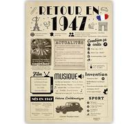 FestySpark Idée Cadeau 78 Ans Femme et Homme - Grande Carte Anniversaire 78 ans Femme et Homme - Decoration Anniversaire 78 ans - Félicitations Happy Birthday Card - Cadeau Original Retour en 1947