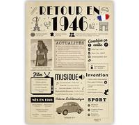 FestySpark Idée Cadeau 79 Ans Femme et Homme - Grande Carte Anniversaire 79 ans Femme et Homme - Decoration Anniversaire 79 ans - Félicitations Happy Birthday Card - Cadeau Original Retour en 1946