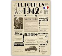 FestySpark Idée Cadeau 84 Ans Femme et Homme - Grande Carte Anniversaire 84 ans Femme et Homme - Decoration Anniversaire 84 ans - Félicitations Happy Birthday Card - Cadeau Original Retour en 1942