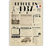 FestySpark Idée Cadeau 89 Ans Femme et Homme - Grande Carte Anniversaire 89 ans Femme et Homme - Decoration Anniversaire 89 ans - Félicitations Happy Birthday Card - Cadeau Original Retour en 1937