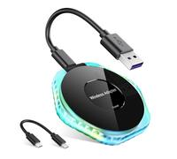 Fesuda Adaptateur CarPlay sans Fil pour iPhone, Mise à Niveau 2024, contrôle sans Fil, Plug & Play, Pas de Latence, Installation Facile, Style Cristal LED, Compatible avec Apple iOS 10+ et Cars 2015+