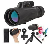 Fetch Falcon Monoculaire BAK4 HD Zoom haute puissance jusqu'à 3000 m avec support pour smartphone, trépied, dragonne pour observation des oiseaux étoiles, chasse, faune, voyage, camping, randonnée
