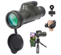 Fetch Falcon12x50 HD IPX7 Monoculaires BAK4 FMC remplis d'azote (2023 cinquième génération, oculaire 25,5 cm étanche sous 1 m d'eau 30 minutes pas de fuite) conçu pour smartphone, trépied, dragonne