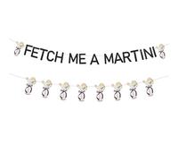 Fetch Me A Martini Bannière, Paillettes Décorations Fête Martini Réutilisable Guirlande Anniversaire Pré-Assemblée Décorations Fête à Thème Martini pour Enterrement de Vie de Jeune Fille