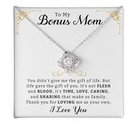 FETCH THE LOVE Cadeau bonus pour fille, cadeau de Noël pour belle-mère, collier en argent sterling 925, collier bonus pour maman, belle-mère, cadeau d'anniversaire, Adjustable, Acier inoxydable