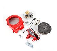 Fetcoi Kit de démarrage électrique pour GX160/GX200, Moteur 2 ~ 3 kW, 5,5 CV / 6,5 CV, 4 temps, Métal, Démarreur, Capot de ventilateur
