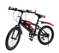 Fetcoi Vélo pour enfant 20 pouces garçons filles | Vélo 20 pouces VTT rouge | 7 vitesses | Cadre en acier au carbone | Double frein à disque | Bâton UE