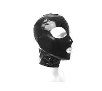 FET'DESIR Cagoule Vinyle Noire Brillante Unisexe Zip Arrière (M)