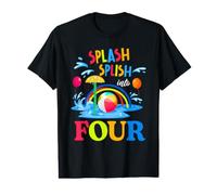 Fête à la Piscine pour Le 4e Anniversaire d'un Enfant de Quatre Ans T-Shirt Graphique avec Valeur