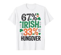 Fête Amusante 67% Irlandais 33% Hungover Saint Patrick T-Shirt
