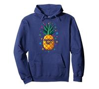 Fête Ananas Tropical Celebration Upside Down Fun Sweat à Capuche, Unisexe pour Adultes, Bleu Marine, S