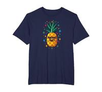 Fête Ananas Tropical Celebration Upside Down Fun T-Shirt, Homme Grandes Tailles, Bleu Marine, 6X Tall