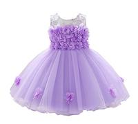 Fête Anniversaire Marié Fleurs Mariage Princesse Robe de Soirée Bébé Pendentif Vêtements & Jupe, lilas, 6-12 mois