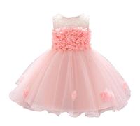 Fête Anniversaire Marié Fleurs Mariage Princesse Robe de Soirée Bébé Pendentif Vêtements & Jupe, Rose, 6-12 mois