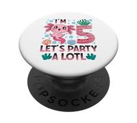 Fête Axolotl I'm 5 Bday Axolotl, Mignonne Fille de 5e Anniversaire, Axolotl Kids PopSockets PopGrip Adhésif