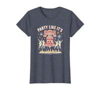 Fête comme si c'était T-Shirt, Femme, Bleu Chiné, XS