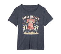 Fête comme si c'était T-Shirt, Femme Grandes Tailles, Bleu Chiné, 5X