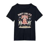 Fête comme si c'était T-Shirt, Femme Grandes Tailles, Noir, 6X