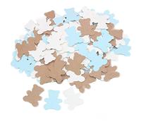 Fête confetti joyeux anniversaire Confetti Kraft Brown Teddy Bear Baby Shower Paper Confetti For Birthday Woodland Party Decoration - Blue 300PCS