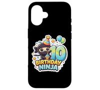 Fête d'anniversaire 10 Ans Ninja Boys Ten 10th Dixième Kids Party Coque pour iPhone 16