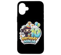 Fête d'anniversaire 10 Ans Ninja Boys Ten 10th Dixième Kids Party Coque pour iPhone 16 Plus