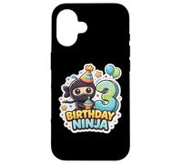 Fête d'anniversaire 3 Ans Ninja Boys Three Troisième Kids Party Coque pour iPhone 16