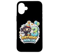 Fête d'anniversaire 3 Ans Ninja Boys Three Troisième Kids Party Coque pour iPhone 16 Plus